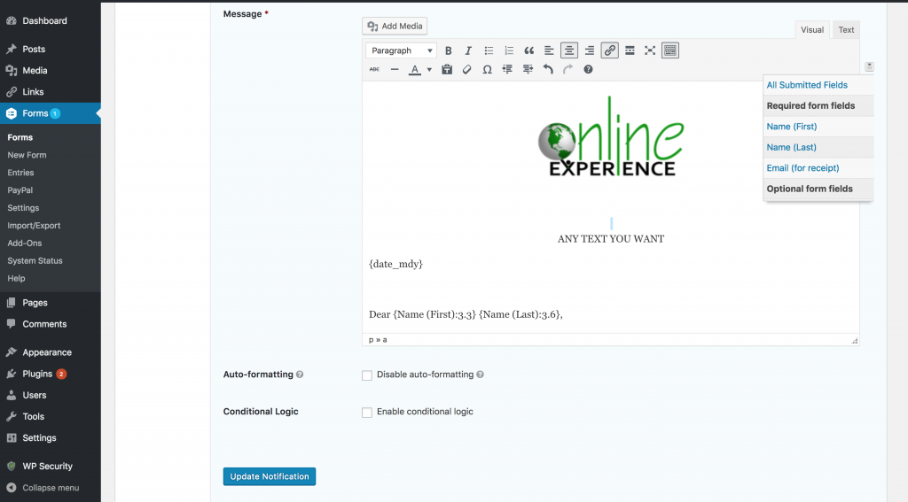 How to Update Notifications in WordPress Gravity Forms plugin – Online ...